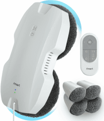 Fmart T8Pro Fensterputzroboter 3800PA, Fensterputzer Elektrisch mit Dreifachem Sicherheitssystem, Intelligenter Navigation,Fernbedienung, Automatischer Fensterroboter für Glatten Oberflächen