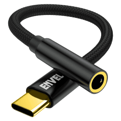 USB C zu 3,5-mm Kopfhörer Adapter, USB C Kopfhörer Adapter Stereo Audio Kabel kompatibel mit iPhone 15 Pro Max/15 Pro/15 Plus Samsung Galaxy S23 S22 S21 Huawei P50 Mate 50 Pixel 7 6 Schwarz