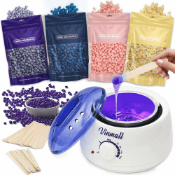 Waxing set Wachsmaschine Wachswärmer gerät, Wax Warmer mit Wachsperlen für Wachs Haarentfernung, Waxing Maschine Set, Wax Maschine für Wachs Haarentfernung Perlen Milchweiß