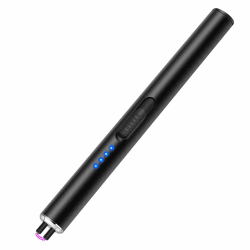 LcFun Stabfeuerzeug Lichtbogen Feuerzeug Elektrisch, Lang Elektrisches Feuerzeug USB Aufladbar, Winddichte Plasma Feuerzeug, Elektro Feuerzeug für Kerzen Anzünden, Feuerwerk, Küche (Schwarz) Mattschwarz