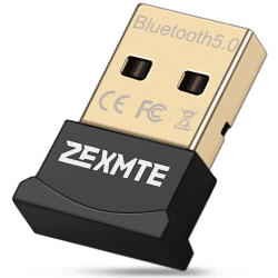 ZEXMTE Bluetooth Adapter PC, Multi-Device-Konnektivität USB Bluetooth Dongle 5.0 für Laptop PC- Nterstützung Windows 10/8/7/ Vista/Xp, Bluetooth Stick Für Maus/Tastatur/Headset Schwarz / Gold 5.0