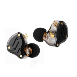 LINSOUL KZ ZS10 Pro,4BA+1DD 5 Treiber In-Ear-Monitor,HiFi Kabelgebundene Ohrhörer,Gaming-Kopfhörer,Hybrid IEM Kopfhörer,abnehmbares versenktes 2Pin Kabel(Ohne Mic,Dark Schwarz) Ohne Mic Dark Schwarz