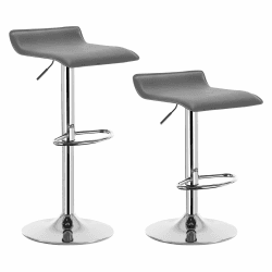 WOLTU Barhocker Design Drehstuhl Hocker Barstuhl Lounge Bar Stuhl 2X Grau BH11gr Grau+silber Kunstleder