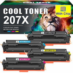 207X 207A MFP M283fdw Toner: Kompatibel für HP 207X 207A Mit Chip für HP Color Laserjet Pro MFP M283fdw Toner Schwarz M255dw M282nw M283fdn M283 M282 M255 W2210A W2210X W2211X W2212X W2213X 4-Pack 207X 4PK Schwarz Cyan Gelb Magenta WC 207X 4PK Schwarz Cya