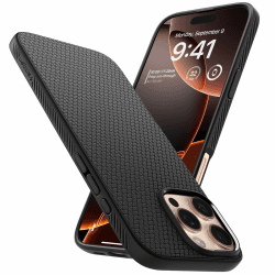 Spigen für iPhone 16 Pro Hülle [rutschfest] Liquid Air Case Handyhülle Schutzhülle Cover Dünn Slim -Matte Black iPhone 16 Pro Schwarz