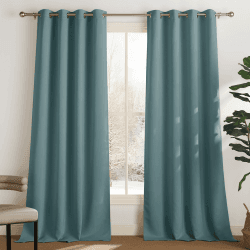 PONY DANCE Übergardinen Blickdicht Ösenschal 2er Set H 245 x B 140 cm Abdunkelnde Vorhänge Wohnzimmer Verdunklungsvorhänge Wärmeisolierend Thermal Curtains for Winter, Arktisches Blau H245 x B140 cm (2er Pack) Arktisches Blau