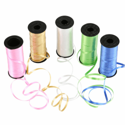Naler Geschenkband Polyband in 5 Farben Ringelband Deko Band für Ballonverschlüsse Geschenkverpackung Basteln (5 Rollen) Bunt