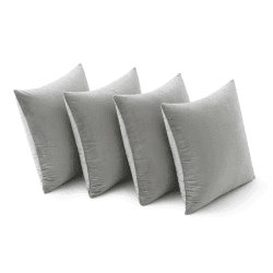 MIULEE Samt Kissenbezug 45x45 cm Kissenhülle Hellgrau 4er Set Sofakissen Samtkissen Dekorative Dekokissen Couchkissen Zierkissen Deko Bezug Sofakissenbezug für Wohnzimmer Schlafzimmer Büro 45 x 45 cm, 4 Stück Samt-grau