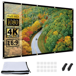 OWill Leinwand Beamer 100 Zoll,16:9 HD Faltbarer Beamer Leinwand, Anti-Falten Doppelseitige Projector Screen,Tragbarer Projektor Leinwand für Zuhause,Schule,Treffen