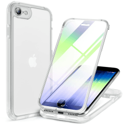 Miracase 360 Grad Hülle kompatibel mit iPhone SE 2022/ SE 2020/ iPhone 8, Ganzkörper Schutzhülle mit eingebauter Glas Displayschutzfolie, Stoßfeste Fullbody Handyhülle, Transparent iPhone SE/8/7 Durchsichtig
