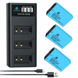 Homesuit LP-E17 Akku 1400mAh und USB LCD Ladegerät Kit für Canon Rebel SL3, SL2, T8i, T7i, T6i, T6s, EOS R10, RP, M3, M5, M6, 200D, 77D, 750D, 760D, 800D, 8000D und mehr (3er-Pack) 3*Akkus und 1*LCD Ladegerät