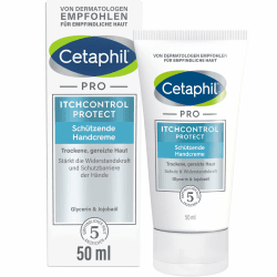 CETAPHIL PRO ItchControl Protect Schützende Handcreme, 50ml, Für sehr trockene und gereizte Hände, Stärkt die Widerstandskraft der Hände, Mit Jojoba-Öl & Glycerin 50 ml (1er Pack)