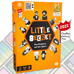 Little Secret - Den Hackern auf der Spur! Bluff, Kreativität, Wortassoziationen und Verdächtigungen! Gesellschaftsspiel für Erwachsene und die ganze Familie, Kartenspiel, Familienspiel, Brettspiel
