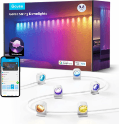 Govee Smart RGBIC Wandleuchte Innen, Led Wandleuchte Kompatibel mit Alexa, WiFi Wandlampe für Party, Musik Sync, Wandleuchte Dimmbar Innenbeleuchtung für Wohnzimmer, Weiß, 3M 3M Weiß