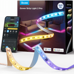 Govee RGBIC 5m LED Strip Light 2 Pro mit Matter, Smart LED Streifen mit Musik Sync, App-Steuerung, Farbwechsel, Funktioniert mit Alexa und Google Assistant, Geeignet für Zuhause Schlafzimmer