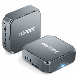 NiPoGi AK2 Plus Mini PC 16 GB DDR4 1 TB M.2 SSD, 12th Gen Intel Alder Lake-N100 (bis zu 3,4 GHz) Mini-Computer mit Dual-Display 4K HD/2x HDMI/WiFi 5/Gigabit-Ethernet, Tower für Zuhause/Büro 16GB RAM+1024GB ROM