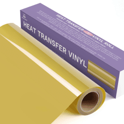 Zwanzer Plotterfolie Textil Gold, 30.5cm x 4.6m,flexfoliefür Cricut und Silhouette Cameo,Bügelfolie für DIY T-Shirt, Stoffe Gold-e