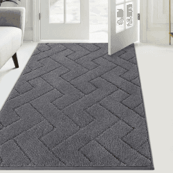 FCSDETAIL Schmutzfangmatte Innen 86 x 150 cm, rutschfeste Fußmatte, waschbar Sauberlaufmatte, absorbierend Türmatte, Fussmatte Teppich für Hund, Eingang, Haustür & Flur 86 x 150 cm Grau