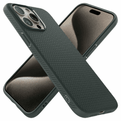 Spigen Hülle für iPhone 15 Pro Liquid Air Case Handyhülle Schutzhülle Cover Dünn Slim -Abyss Green iPhone 15 Pro Abyss Green