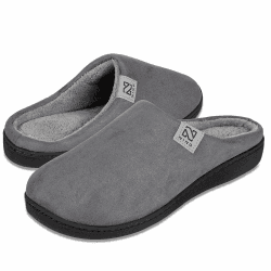 Damen Herren Hausschuhe aus Memory-Baumwolle Drinnen Pantoffeln im Herbst und Winter für Drinnen und Draussen 44/45 EU Dunkelgrau