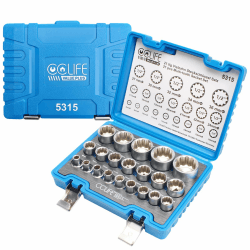 CCLIFE 21tlg 1/2' Vielzahn Nuss Satz Steckschlüssel Set für 6 und 12 Kant 8-36mm Außenvielzahn Stecknuss Nusskasten #1 21tlg