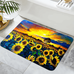 Zomer Badematte rutschfest 40x60cm Badezimmerteppich Mikrofaser Badteppich schnelltrocknende Badematten, für Badewanne Dusche Home Badezimmer, mit Sonnenblume Color 30