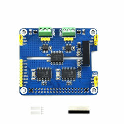 Coolwell Waveshare 2-Channel Isolated CAN Bus Expansion HAT for Raspberry Pi Series Boards MCP2515 + SN65HVD230 Dual Chips Solution Multi Allows 2-CH CAN Communication 1