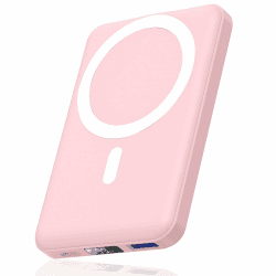 AOGUERBE for Mag-Safe Powerbank iPhone, 10000mAh Wireless Power Bank mit USB C in&Out, 22,5W Klein Aber Stark Magnetische Powerbank für iPhone 16/15/14/13/12 Pro/Pro Max/Plus/Mini (Rosa)