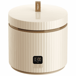 TOKIT Rice Cooker 1.5L Pro Reiskocher Klein Mini aber Multifunktionen mit Display-Touch-Taste für 1-3 Personen Keramisch beschichteter Antihaft-Innenreistopf(Weiß) Milchig Weiß