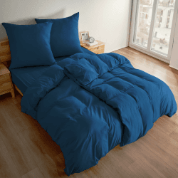 Deconovo Bettdecke Atmungsaktiv Bettwäsche Set Bettdecke Schlafzimmer Umweltfreundlich Bettbezüge 4teilig, 4tlg: 2 x 135 * 200cm + 2 x 80 * 80cm, Marineblau 2x135*200+2x80*80 Marineblau