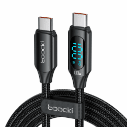 toocki 100W USB C auf USB C Kabel, 1M 5A Schnellladekabel Ladekabel PD QC5.0 with LED Display,Kompatibel mit iPhone 16/16 Pro/16 Pro Max MacBook Pro Air iPad Pro Air Galaxy S24 S23 Pixel Switch 1M Schwarz