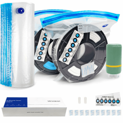YOOPAI Filament Vakuumbeutel Kit Mit Automatische Pumpe, 10 Filament Aufbewahrung Beutel Plus 10 Trockenmitteln und 2 Clips, Filament Aufbewahrungsbeutel 34 * 30 cm 10 Pcs Transparent