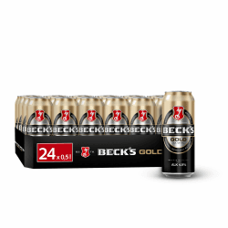 BECK'S Gold Lager Dosenbier, EINWEG (24 x 0.5 l Dose), Pils / Lager Bier