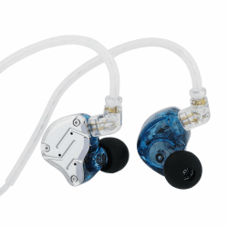LINSOUL KZ ZS10 Pro,4BA+1DD 5 Treiber In-Ear-Monitor,HiFi Kabelgebundene Ohrhörer,Gaming-Kopfhörer,Hybrid IEM Kopfhörer mit Edelstahlfrontplatte,abnehmbares versenktes 2Pin Kabel (Mit Mic,Blau) Mit Mic Blau