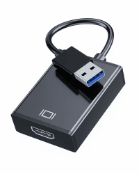 GANA USB zu HDMI Adapter, USB 3.0/2.0 zu HDMI Audio Video Adapter, HD 1080P Video Grafikkabel Konverter für PC, Laptop HDTV TV kompatibel mit Windows XP/10/8/7 - Schwarz USB2HDMI
