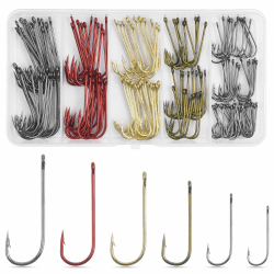 150stk Aberdeen Angelhaken Set Classic Aberdeen Haken Lange Schaft Haken Leichter Draht Angelhaken AngelKöder Haken Süßwasser Angelzubehör für Forellen Barsch Hecht Lachs Zander