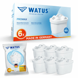 Watus Filterkartusche, kompatibel mit Brita Marella Filterkannen, Ersatz für Brita Maxtra+ Plus, Maxtra Pro (6) 6 Pack