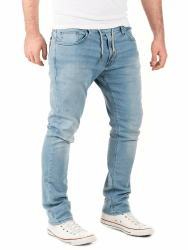 WOTEGA Noah - Herren Jeans - Sweathose in Jeansoptik - Männer Jogging Jeans Slim 34W / 32L Blau (Blue Shadow 3r4020)