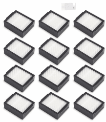 12-Pack HEPA Ersatz Filter für iRobot Roomba e5 e5154 e6 i7 i7+ i7156 i1 i3 i4 i8 (Nicht für Combo J7+), Ersatz Zubehör für iRobot Roomba, Luftfilter HEPA Ersatzteile kompatibel mit iRobot Roomba
