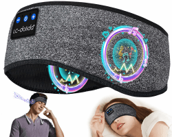 LC-dolida Schlafkopfhörer Bluetooth Kopfhörer Stirnband Bluetooth Kopfhörer zum Schlafen,Sportskopfhörer Sleep Headphones Musik Schlaf Kopfhörer Stirnband für Sport,Joggen,Yoga,Reisen,Gaming Grau