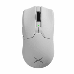 DeLUX M800Ultra Gaming Maus Kabellos, 55g, Nordic 52840 MCU, 1000Hz Polling Rate, PAW3395 Sensor 26000DPI, bis zu 120 Stunden Akkulaufzeit, Tri-Mode, Huano Pink Schalter (Weiß - 600mAh) 600mAh-Weiß