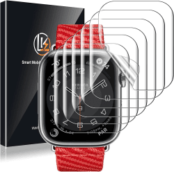 LK 6 Stück Schutzfolie für Apple Watch Series 9/8/7 45mm, Premium Qualität, Blasenfrei, Anti-Staub, HD Klar, Weiches TPU, Volle Abdeckung Displayfolie für iWatch Series 9/8/7 45mm Transparent Apple Watch Series 9/8/7 45mm(6 pack）