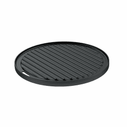 RÖSLE VARIO Grillplatte, Hochwertige Grillplatte aus Gusseisen für Fleisch und kleine Grillstücke, Grillbranding, Platte beidseitig verwendbar, 30 cm, Schwarz VARIO Grillrost
