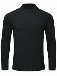 YuKaiChen Rollkragenshirt Herren Rollkragenpullover Halber Rollkragen Unterziehrolli Langarm Rollkragenpulli Basic Unterziehshirt Schwarz L