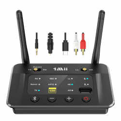 1Mii Bluetooth 5.3 Sender Empfänger, 3-in-1 Bluetooth Adapter mit Audiophile DAC, Verbesserter USB-Treibereingang, aptX AD/HD/LL-Audio Sender für TV/Stereoanlage/Lautsprecher, Aux/RCA/Optisch -B03S