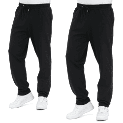 ROSS CAMP Jogginghose Herren – Sporthose Herren Lang Baumwolle, Freizeithose Trainingshose, Sport Hosen Männer, Sweatpants Jogger, Laufhose Baumwoll Breite Modern L Schwarz 2erpack