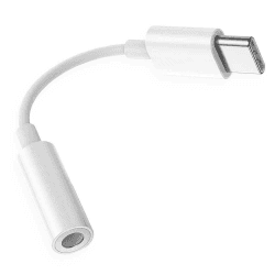 OcioDual USB Typ C Male auf 3.5 mm TRRS OMPT Klinke Adapter Female Weiß Kopfhörer Kopfhöreranschluss Aux Jack Mini Kabel M/F