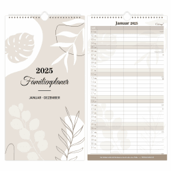 Familienplaner 2025 - Kalender 2025 Familienplaner von Janury bis Dezember, Familienkalender 2025 mit 5 Spalten, Großer Monatskalender, Ferientermine & Zusatzinfos, 43.4 x 23.5 cm