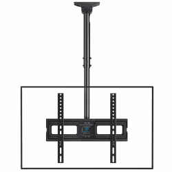 TV-Deckenhalterung – TV-Halterung neigbar und schwenkbar, verstellbar für Bildschirme von 26 bis 65 Zoll – Dachhalterung Full-Motion trägt 50 kg mit VESA 400 x 400 mm