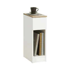 SoBuy FBT111-WN Nachttisch mit Schublade für Boxspringbett Sofatisch Beistelltisch schmal Telefontisch Nachtschrank Nachtkommode weiß BHT ca.: 20x60x35cm Weiß 1 Nachttisch
